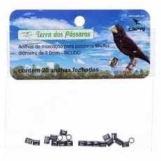 Anilhas Fechadas Capri Metálicas Marcação - 3.0 mm - Preto - Bicudo - 20un