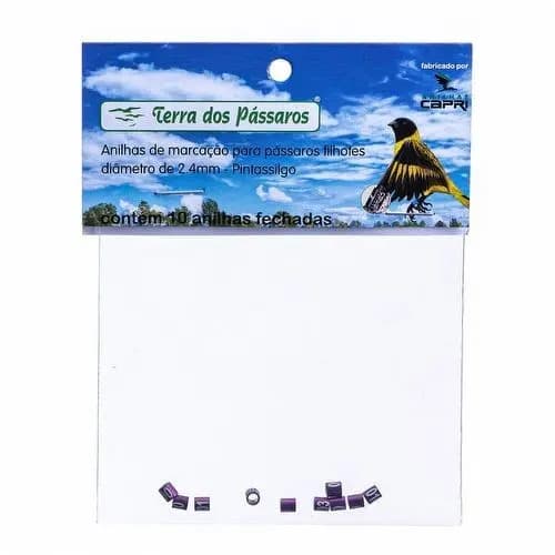 Anilhas Fechadas para Marcação - 2.4 mm - Pintassilgo - 10 un. - Violeta