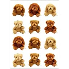 Kit Com 12 Chaveiro De Pelúcia Urso/Cachorro 10cm Pequeno Presente Lembrancinha