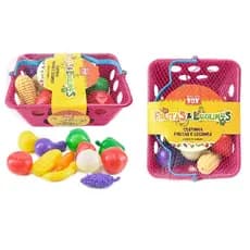 Brinquedo Kit Cozinha Infantil Cestinha Frutas e Legumes Supermercado Feira MASTER TOY