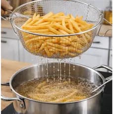 Cesto para Fritura Fritadeira Inox 22cm/26cm  Reforçado c/ Pegador