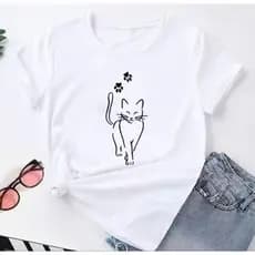 T-shirt Blusa Feminina Linda Patas De Gato Camiseta Feminina Camisa