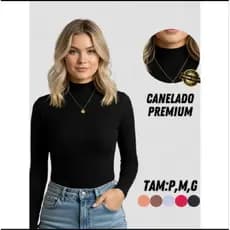 KIT 4 Blusa Feminina De Frio Gola Alta Canelada Manga Longa Conforto e Estilo para Todas as Estações