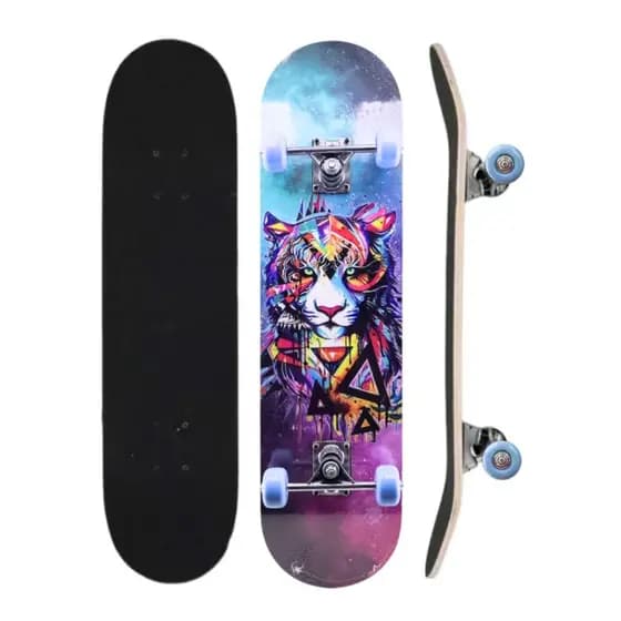 Skate Infantil Montado Com Lixa 7 Laminas | Skate Brinquedo Radical Menino Menina Resistente