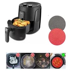 Kit 2 Tapetes De Forno Fritadeira Air Fryer  24cm Silicone
