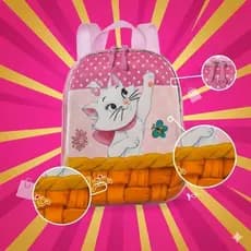 Mochila Gatinha Marie Disney Rosa Poás Escola Creche Passeios Funcional