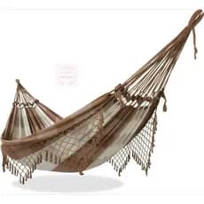 REDE DE DESCANSO CASAL GRANDE XADREZ QUADRICULADA CARAMELO COM CRU