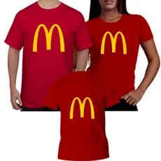 Monte seu Kit Familia Camiseta Camisa Mc Donalds Tal mãe Tal Pai tal Filho(a) Valor de 1 Peça