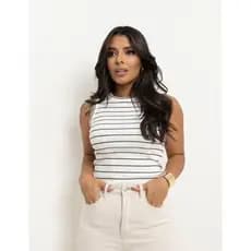 Regatinha Casual Listrada Blogueirinha Ribana