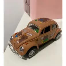 Fusca Capivara Carrinho de Metal miniatura com Fricção e abertura de portas e capô