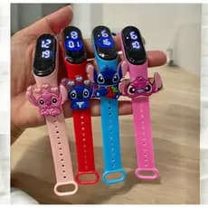 Relógio Digital Infantil Stitch para presentes, touch pulseira ajustável em modelo diversas cores