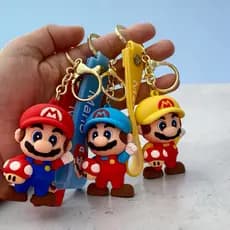 Chaveiro Super Mario Bros, 3D emborrachado grande, uso em bolsas, mochilas, chaves e colecionáveis
