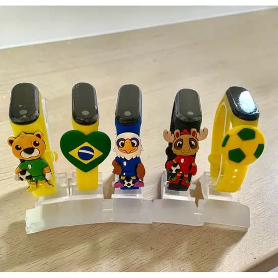 Relógio Digital Copa do Mundo Mascote Futebol