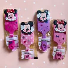 Escova de Cabelo Minie e Mickey Cerdas Onduladas Macia Presentes