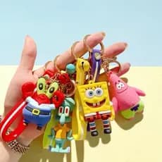 Chaveiro Emborrachado 3D Bob Esponja para Mochilas Bolsas Chaves e Colecionáveis
