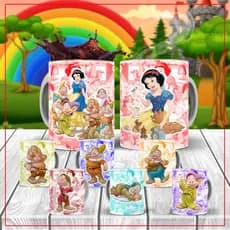 🍎 Caneca Branca de Neve e os Sete Anões – Encanto e Magia em Cada Gole ✨