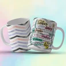 Caneca Oração de São Francisco | Religiosa | Presente Católico | Café e Chá