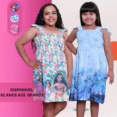 Vestido Infantil Temático Menina criança Passeio Rodado casual