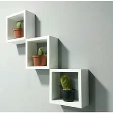 Kit 3 Nicho Cubo  Decorativo Para Quarto De Bebê, Sala, Banheiro 20x20x10 cm  Nicho Quadrado