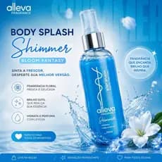 BODY SPLASH ALLEVA ROSE ESSENCE fragrância floral adocicada notas deliciosas de coco, damasco e morango hidrata saudavel