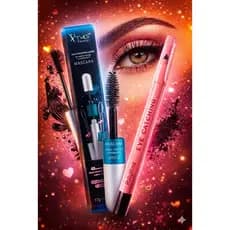 Rímel Tango 2 em 1 – Volume + Alongamento Cílios mais longos mais volumosos + Lapis de olho  RubiRose EYE CATCHING