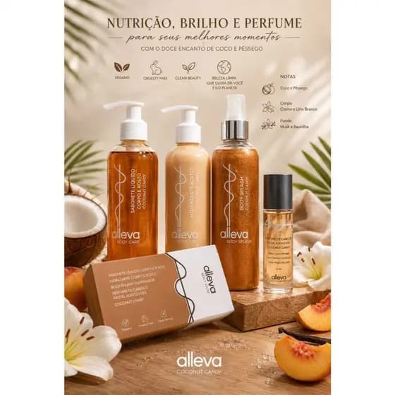 Kit Alleva Coconut Essence — Beleza, Brilho e Perfume em Cada Detalhe coconut fragrância perfumado