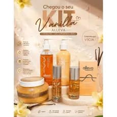 SÃO 5 PRODUTOS ALLEVA VEGANO FRESH VANILLA COM UM MARAVILHOSO PERFUME DE BOLSA E PERFUME CAPILAR. O CHEIRINHO DO MOMENTO