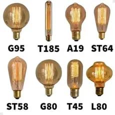 Lâmpada Filamento Led 4w Quente ST64, G80, G95, G125, G45, ST58, T45, T30, A60, C37 Bulbo 110V - 220V E27