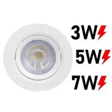 Spot Led Redondo 3w, 5w, 7w Direcionável Embutir Branco Frio Branco Quente