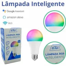 Lâmpada Inteligente Aitek  RGB  Wi-Fi E27 15W Compatível Alexa Google