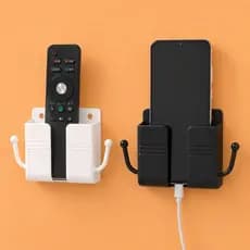 Suporte Celular Parede Adesivo Não Perfurado Organizador Com Ganchos Controle Remoto Fone Cabo Suporte Carregando Quarto