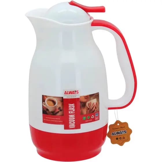 Garrafa Térmica Alwa Vermelho Ampola de Vidro 1 Litro