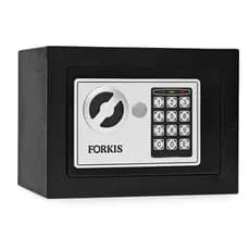 Cofre Eletrônico Digital Teclado Senha + 2 Chaves - Preto