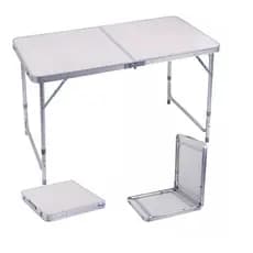 Mesa Dobrável Alumínio 90x60cm Maleta Portátil Regulável Camping Praia Piquenique Churrasco Escritório Branco
