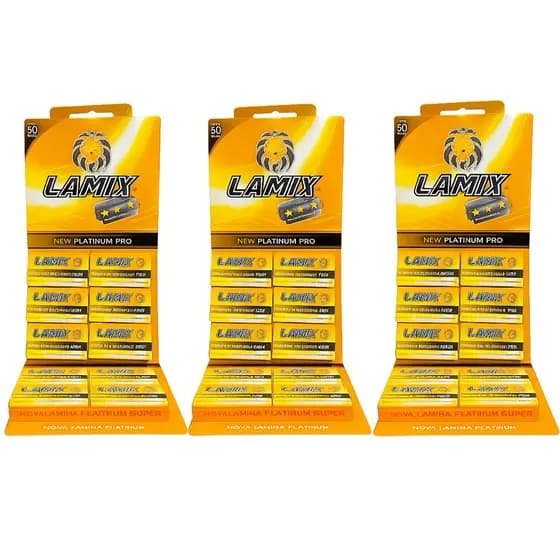 Lamix Platinum 3 x 50 Cartelas 150 Lâminas inteiras