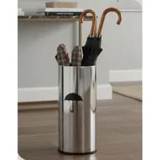 Porta Guarda Chuva Aço Inox 45cm Moderno Suporte Fundo Plástico Organizador Escritório e Casa