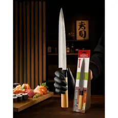 Faca Yanagui Chef Japonesa 8 Polegadas Inox Sushi Sashimi Salmão Peixes Corte Preciso Profissional