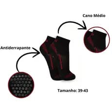 Meia de Hidroginástica Cano Médio Unissex Cor Preto