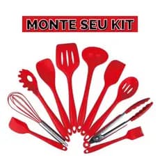 Utensílios De Cozinha de Silicone Vermelho Premium