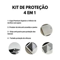 Case de Acrilico para Macbook com teclado de silicone e protetor de tela 4 EM 1 Envio Rapido