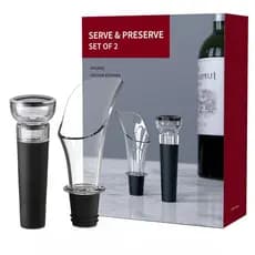 Kit Bico Aerador + Tampa a Vacuo Para Vinho e Champagne