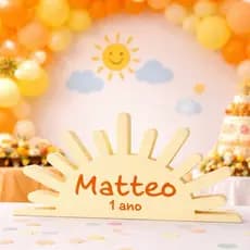 Enfeite de Mesa Aniversario Festa 1 Volta Sol Infantil