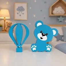 Kit Decoração Quarto de Bebê Ursinho e Balão | Enfeite Infantil para Nicho, Porta Maternidade e Prateleira