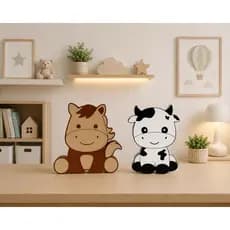 Kit Fazendinha Decorativa Infantil – Cavalinho e Vaquinha