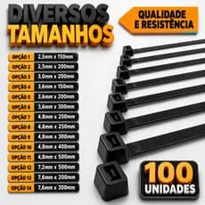 Abraçadeira Nylon Enforca Gato Cinta Plástica 100 Unidades Hellermann 15cm 20cm 25cm 30cm 40cm 50cm