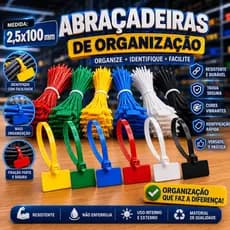 Abraçadeira Nylon Enforca Gato Identificação 2,5x100mm Coloridas 100 Unidades Escolha a Cor