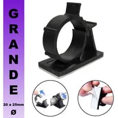 20 Clips Trava 20 a 25mm Fixador Adesivo Dupla Face Grampo Organizador Esconder Fios Cabos Na Mesa