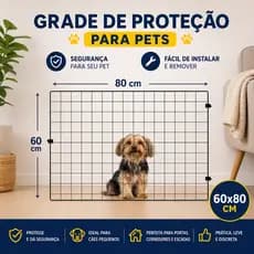 Grade Portão Proteção Pet Cachorro De 60x80cm Cães Pequenos