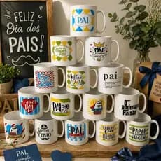 Kit Canecas 450ml Sortidas Plásticas Dia dos Pais Presente Lembrancinha