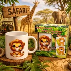 Kit Canecas Plásticas 450ml Tema Safari Lembrancinha Aniversário Festa Selva